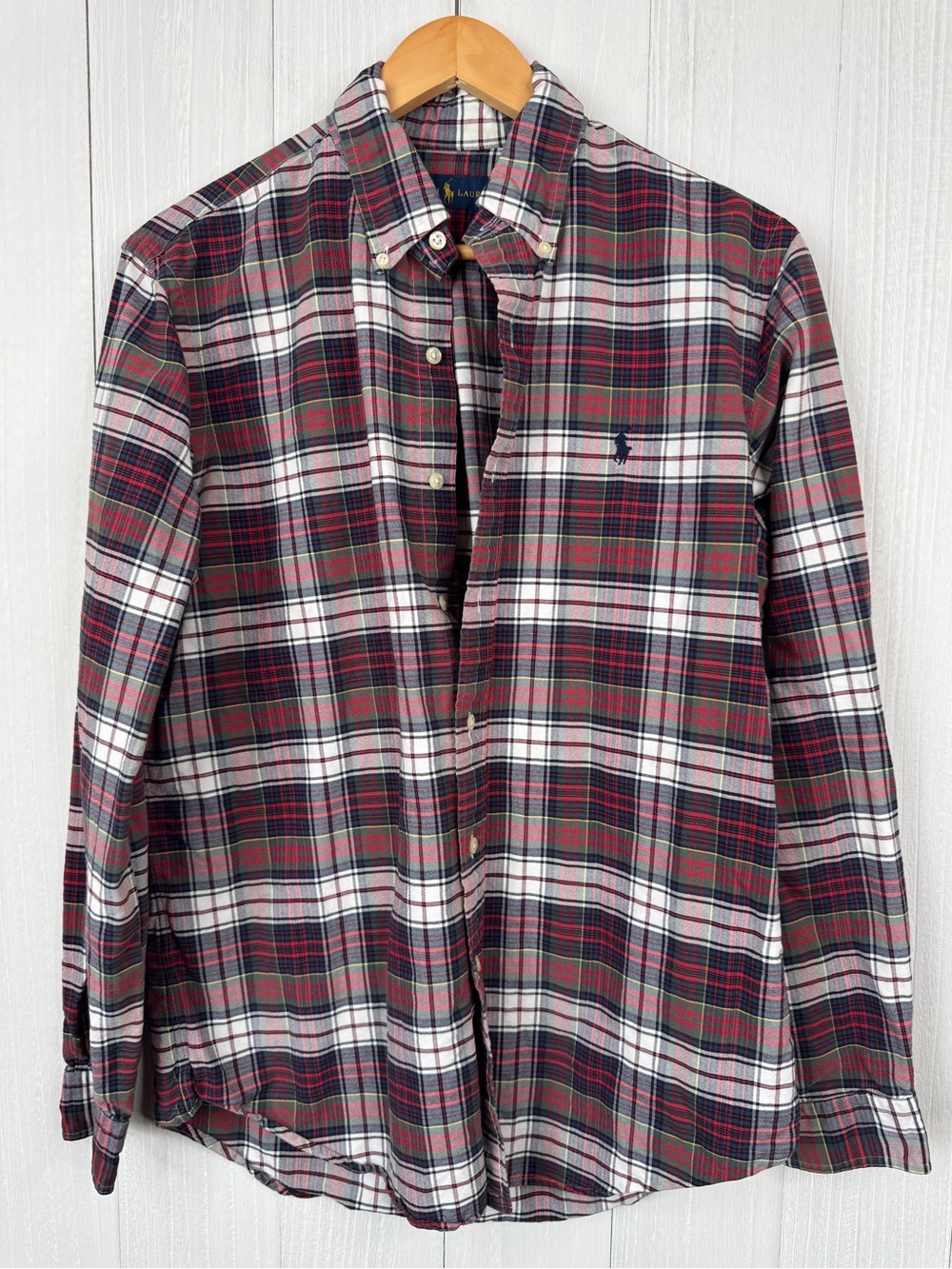Ralph Lauren Men's Plaid Button-Down Shirt - Red, Green, White